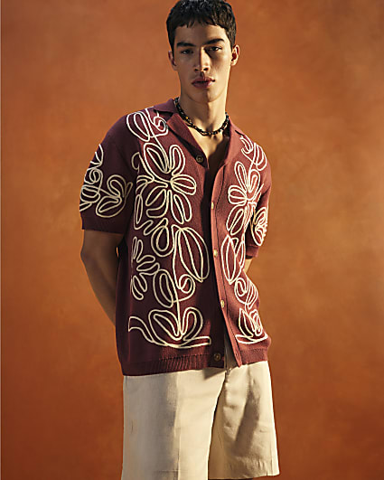 Red Regular Fit Cornelli Shirt