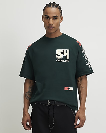 Green Cotton 54 Cleveland Snake T-Shirt
