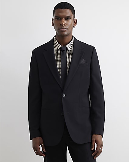 Black Regular Fit Suit Jacket