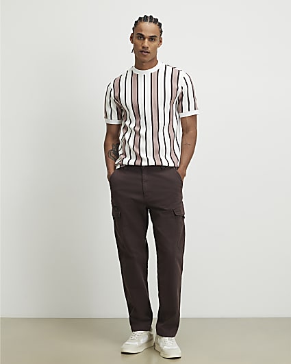 Pink Slim Fit Stripe T-Shirt