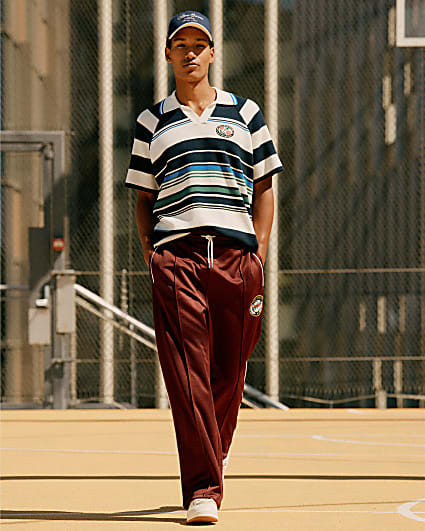 Red Regular Fit Tricot Tracksuit Pants