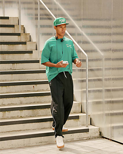 Black Regular Fit Tricot Tracksuit Joggers