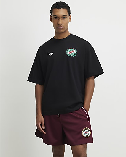 Black Oversized Circle Crest T-Shirt