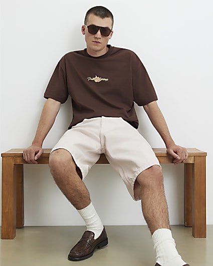 Brown Oversized Fit Cote Bleue Crest T-Shirt