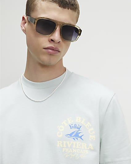 Blue Oversized Fit Cote Bleue Crest T-Shirt