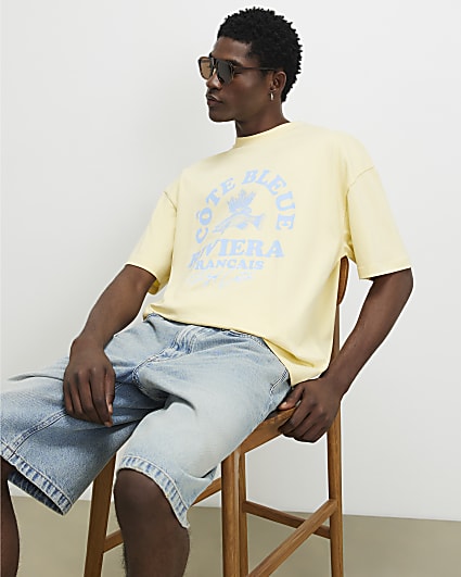 Yellow Oversized Fit Cote Bleue Fish T-Shirt