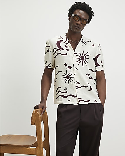 White Regular Fit Night Sky Shirt