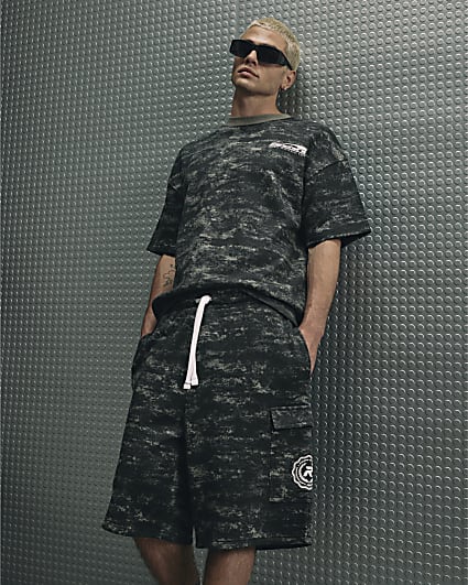 Black Washed Camouflage Sanctuaire T-Shirt