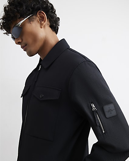 Black Twill Shacket