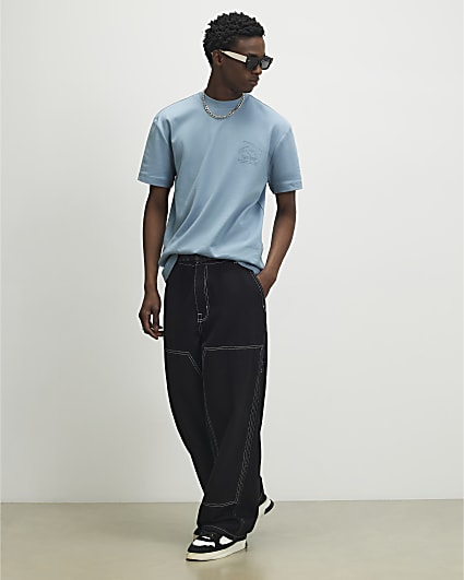 Blue Regular Fit Athletisme T-shirt