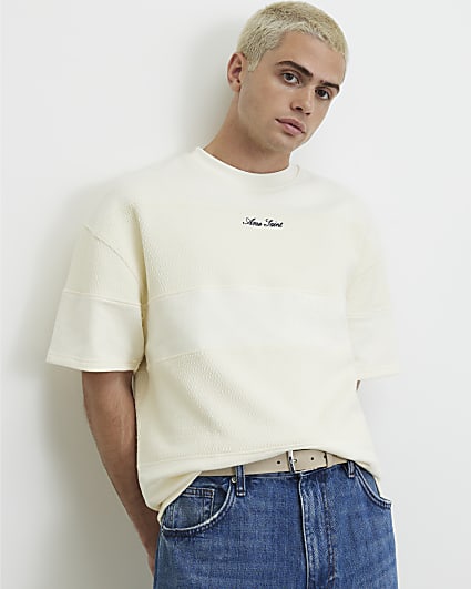 Cream Cotton Ame Saint Stripe T-Shirt