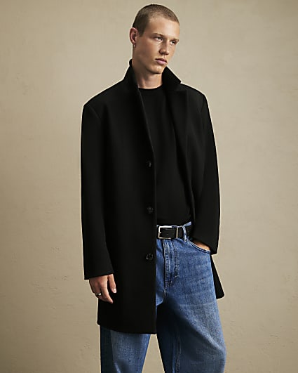 Black Single Breasted Overcoat