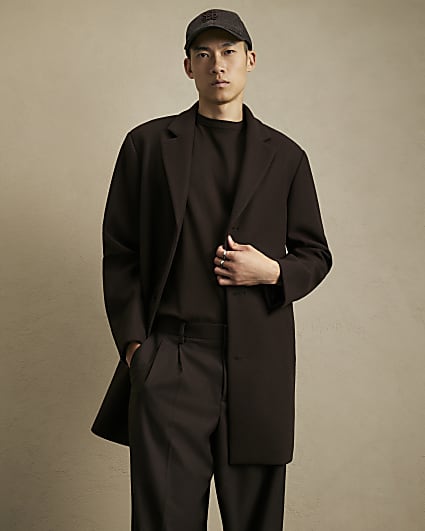Brown Single Breasted Overcoat