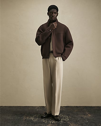 Brown Premium Funnel Neck Jacket