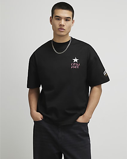 Black Oversized Fit Gods Own Boxing T-Shirt
