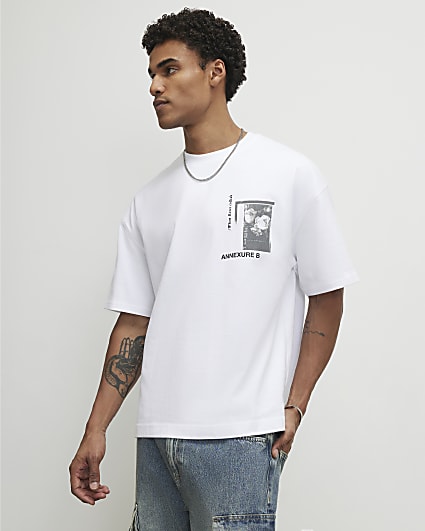 White Oversized Fit Floral NY City T-Shirt