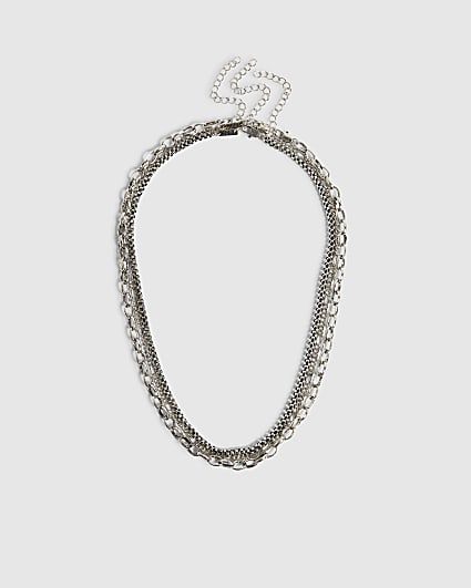 Silver Chain Set Of 3 Neck Chains
