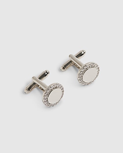 Silver Cubic Zirconia Cufflinks