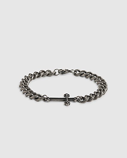 Silver Cross Chain Bracelet