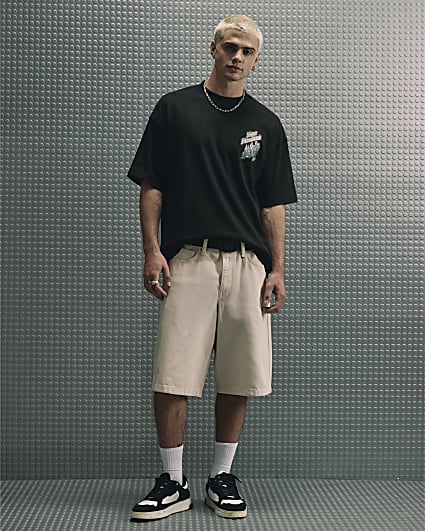 Pink Regular Fit Denim Jorts