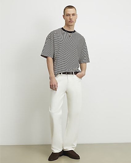 Cream Loose Fit Jeans