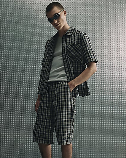 Black Check Jorts