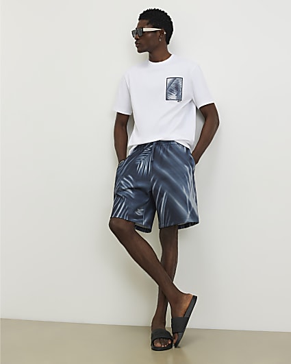 White Regular Fit Palm Patch T-Shirt