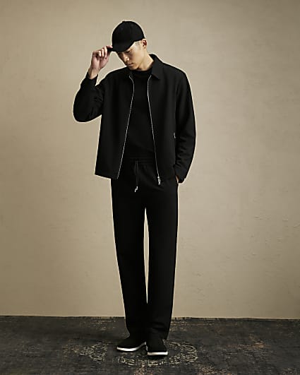Black Regular Fit Smart Textured Joggers
