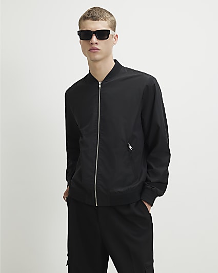 Black Lightweight Bomber Jacket