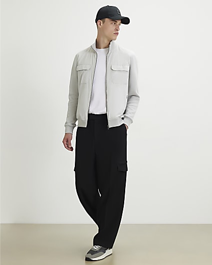 Grey Funnel Neck Hybrid Jacket