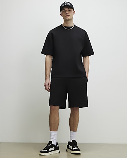 Black Regular Fit Sanctuaire Shorts