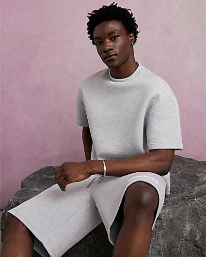 Grey Oversized Premium Crew Neck T-Shirt