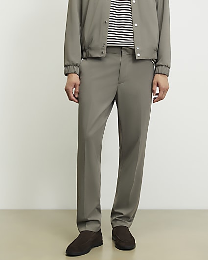 Grey Slim Fit Fine Textured Trousers