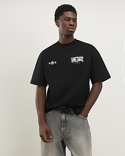 Black Oversized Fit Sanctuaire Champ T-Shirt