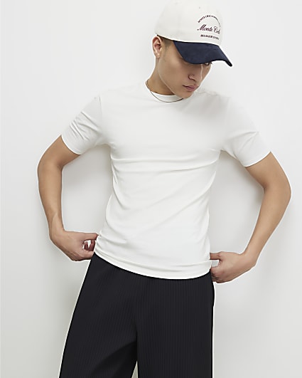 White Muscle Fit T-Shirt