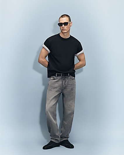 Grey Straight Leg Jeans