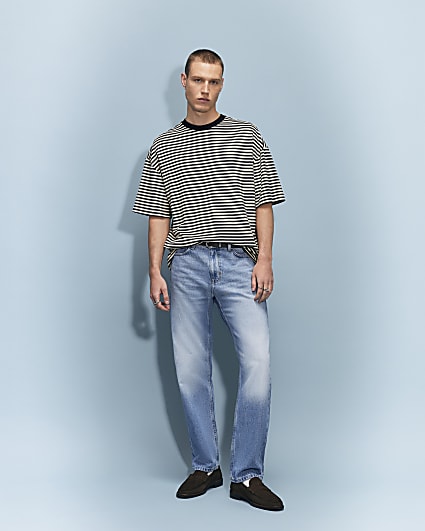 Blue Straight Leg Jeans