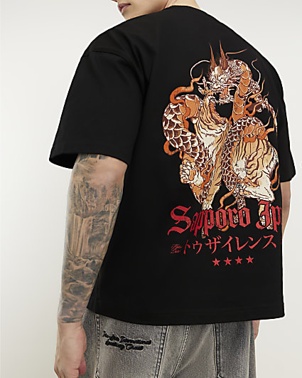 Black Oversized Fit Sappora T-Shirt