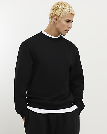 Black Regular Fit Sweatshirt