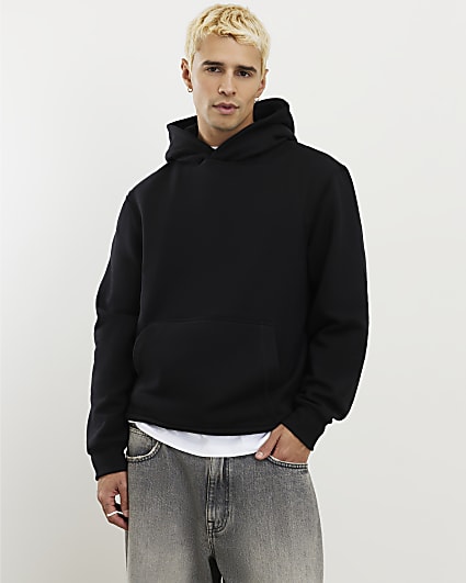 Black Regular Fit Hoodie