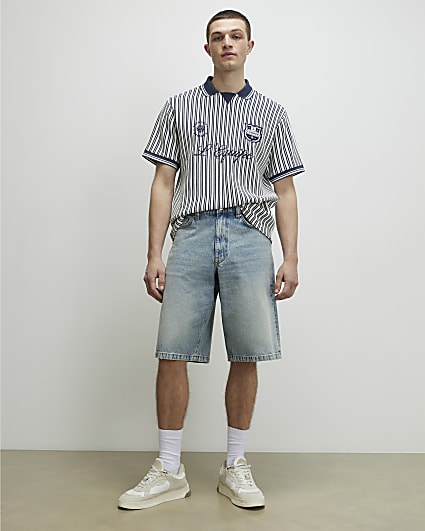 Blue Regular Fit L'Equipe Stripe Polo Shirt