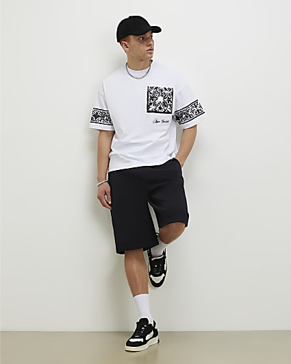 White Oversized Fit Baroque T-Shirt