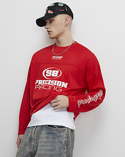 Red Oversized Fit 98 Precision Racing T-Shirt