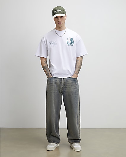 White Oversized Fit Riviere Hotel T-Shirt