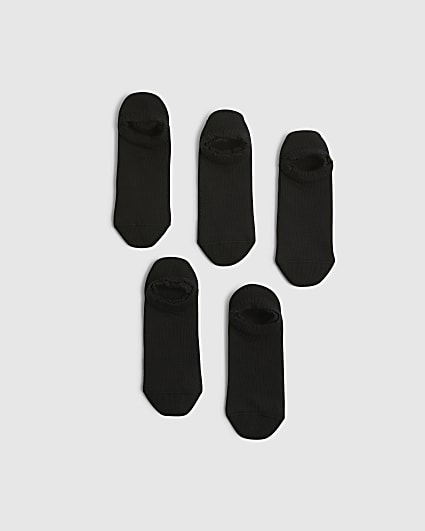 Black Liner Socks Pack Of 5 Socks
