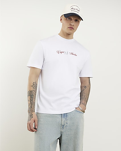 White Regular Fit Marina Grande Boat T-Shirt