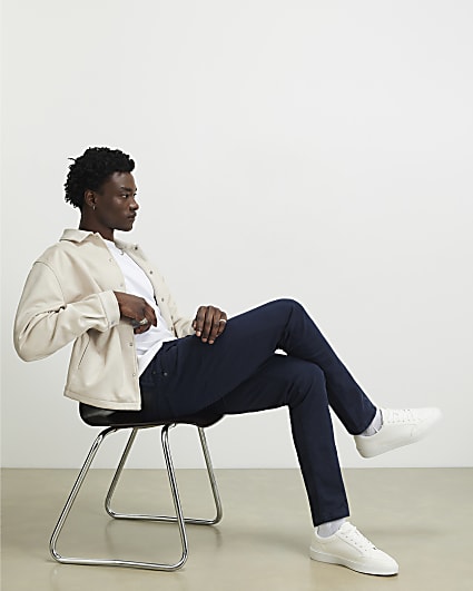 Navy Slim Fit Washed Jeans