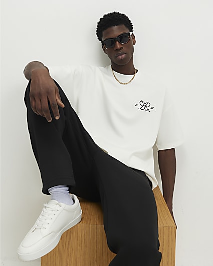 White Oversized Fit Monogram T-Shirt