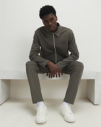 Khaki Slim Fit Interlock Monogram Joggers