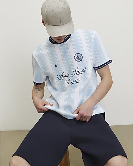 Blue Regular Fit Ame Saint Paris T-Shirt